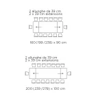 Stůl s integrovanými nástavci z keramiky a oceli Made in Italy - Dalmata Viadurini