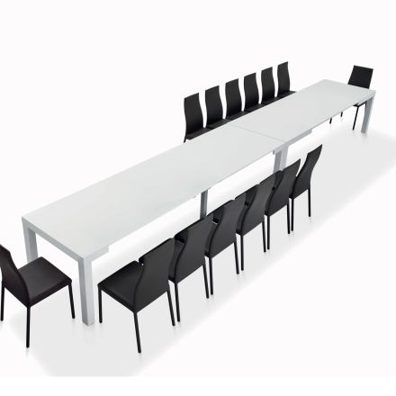 Stůl s vnitřními nástavci a skládací hranou z lamina Made in Italy - Gordito Viadurini