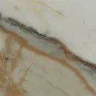 Stůl s dřevěnou základnou a keramickou deskou Calacatta Hermitage - Infinity Viadurini