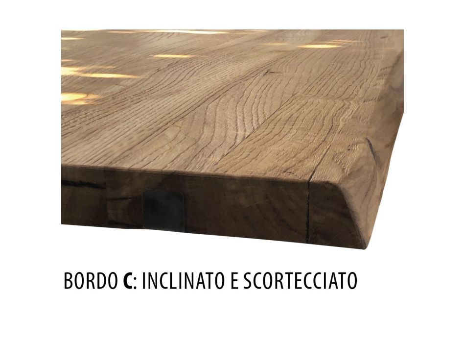 Stůl s pokovenou deskou z masivního dubu a podnoží z křišťálu Made in Italy - Noelia Viadurini