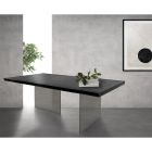Stůl s pokovenou deskou z masivního dubu a podnoží z křišťálu Made in Italy - Noelia Viadurini