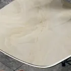 Stůl s keramickou deskou ve tvaru soudku a ocelovou základnou Made in Italy - Ezzellino Viadurini