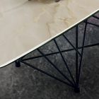 Stůl s keramickou deskou ve tvaru soudku a ocelovou základnou Made in Italy - Ezzellino Viadurini