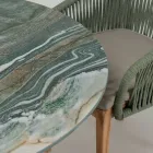 Stůl s keramickou deskou a týkovou základnou Made in Italy - Helma Viadurini