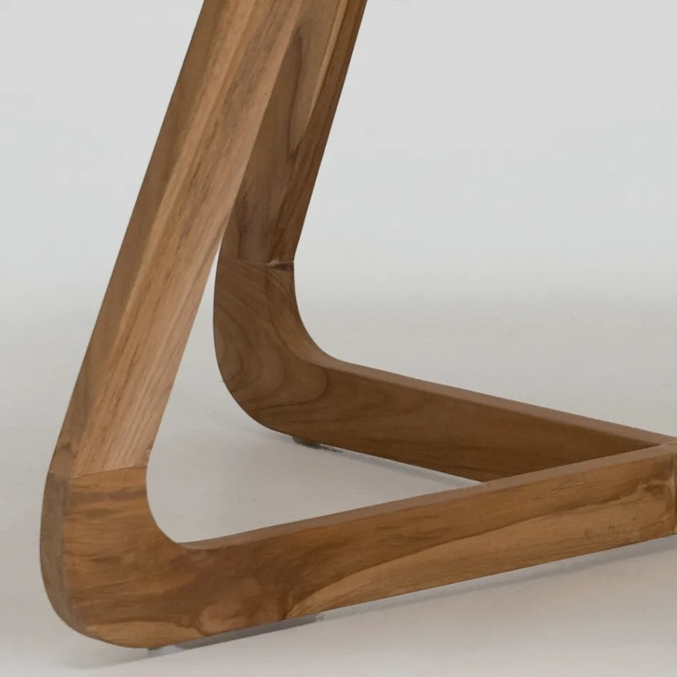 Stůl s deskou Okumè s povrchovou úpravou Microcement Made in Italy - Halenka Viadurini