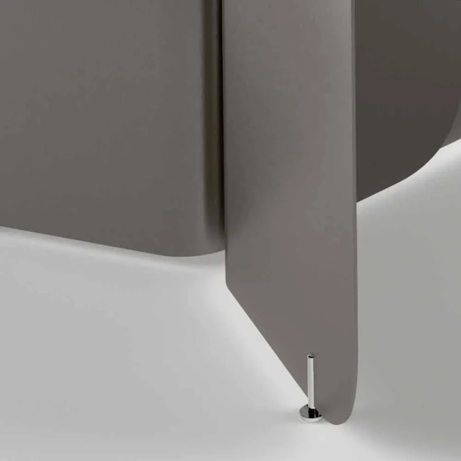 Stůl s tvarovanou skleněnou deskou a zakřivenou kovovou základnou - Piacere Viadurini