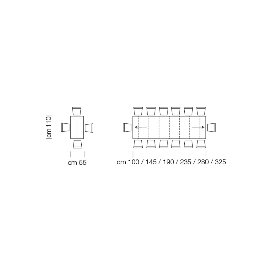 Rozšiřitelný konzolový stůl až do 325 cm z laminátu Made in Italy - dalmatin Viadurini