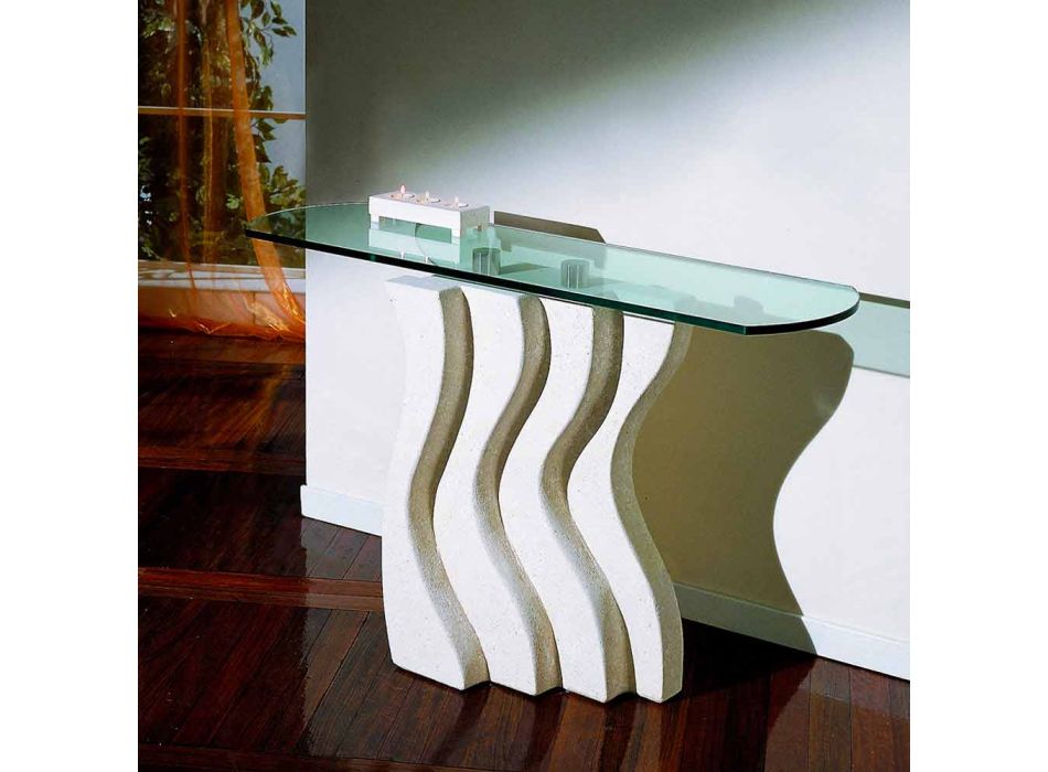 Konzolová deska z kamene a skla s moderním designem Ciril Viadurini