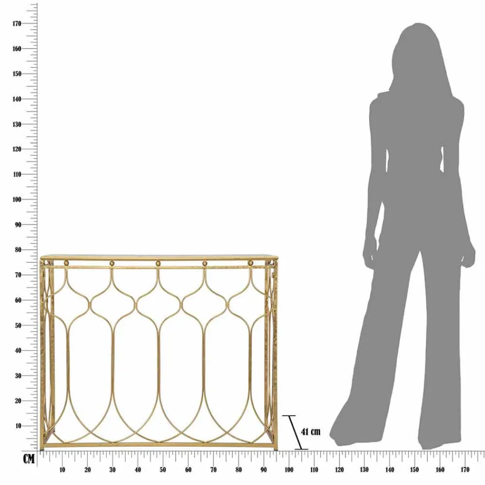 Moderní designový obdélníkový železný konzolový stůl - Karine Viadurini