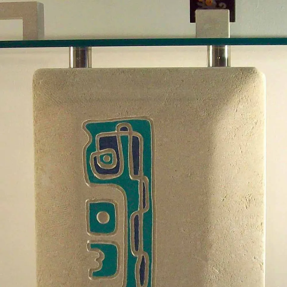 Obdélníkový konzolový stůl v kamenném a krystalovém designu Soter Viadurini