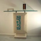 Obdélníkový konzolový stůl v kamenném a krystalovém designu Soter Viadurini