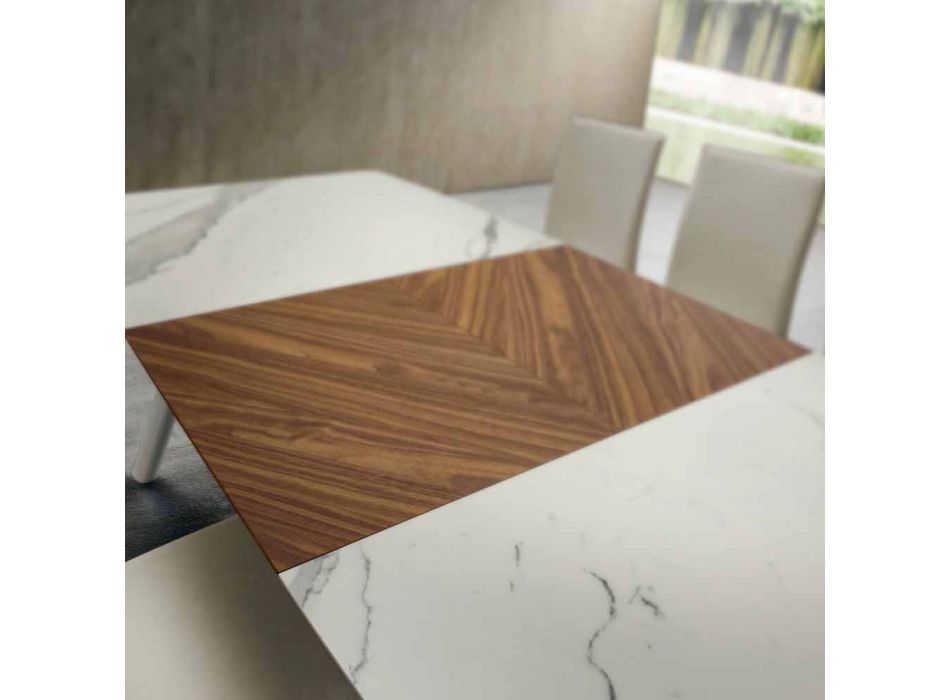 Rozkládací kuchyňský stůl až 210 cm v Laminam Made in Italy - Giocondo Viadurini