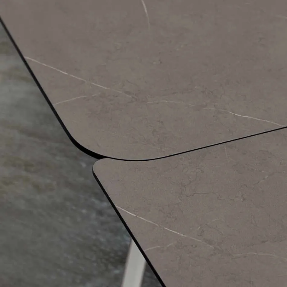 Rozkládací kuchyňský stůl do 280 cm Mramorový efekt Made in Italy - Pinocchio Viadurini