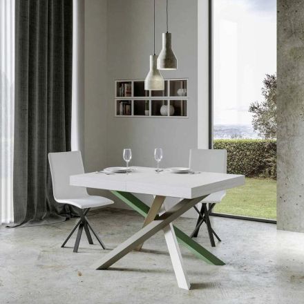 Rozkládací kuchyňský stůl až do 440 cm ze dřeva a železa Made in Italy - Lennon Viadurini