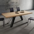 Kuchyňský stůl s odkorněnou dřevěnou deskou vyrobený v Itálii, Precious - Aresto