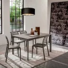 Kuchyňský stůl s melaminovou deskou a kovovou základnou vyroben v Itálii - Spilla Viadurini