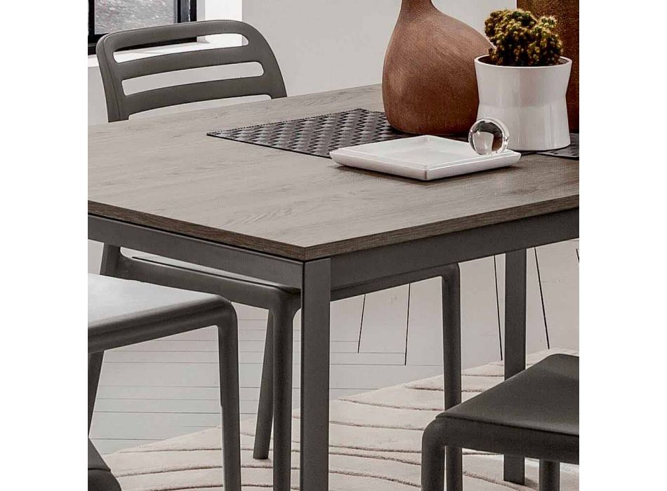 Kuchyňský stůl s melaminovou deskou a kovovou základnou vyroben v Itálii - Spilla Viadurini