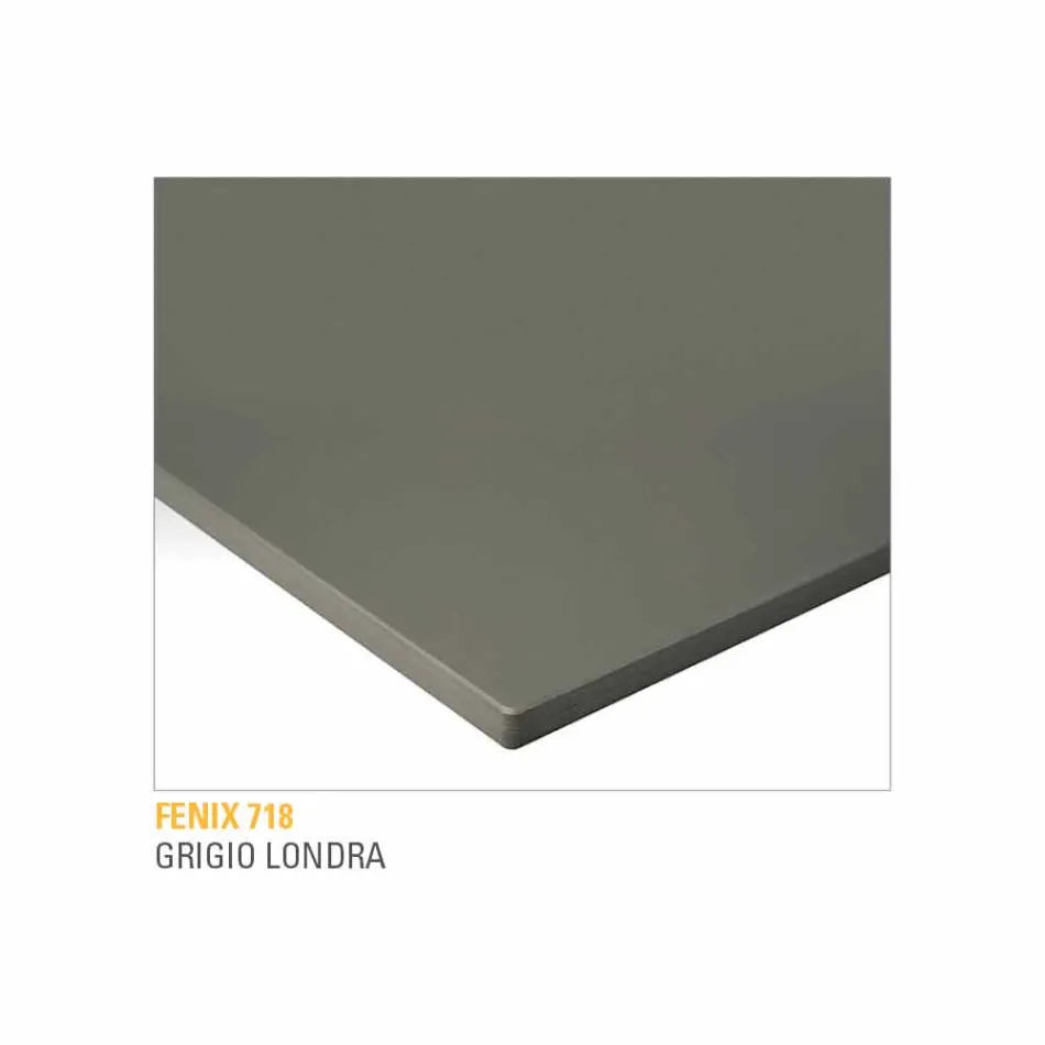 Kuchyňský stůl z laminovaného Fenixu a černého hliníku vyrobený v Itálii - Lingotto Viadurini