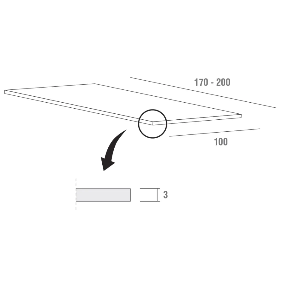 Kuchyňský stůl z HPL s kovovou základnou Fine Made in Italy - Pinocchio Viadurini