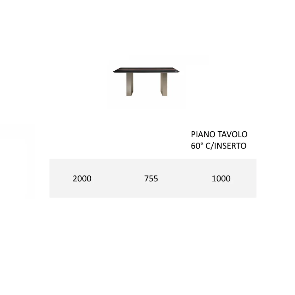 Kuchyňský stůl Mdf s vložkou z masivního dřeva Made in Italy - Tusco Viadurini