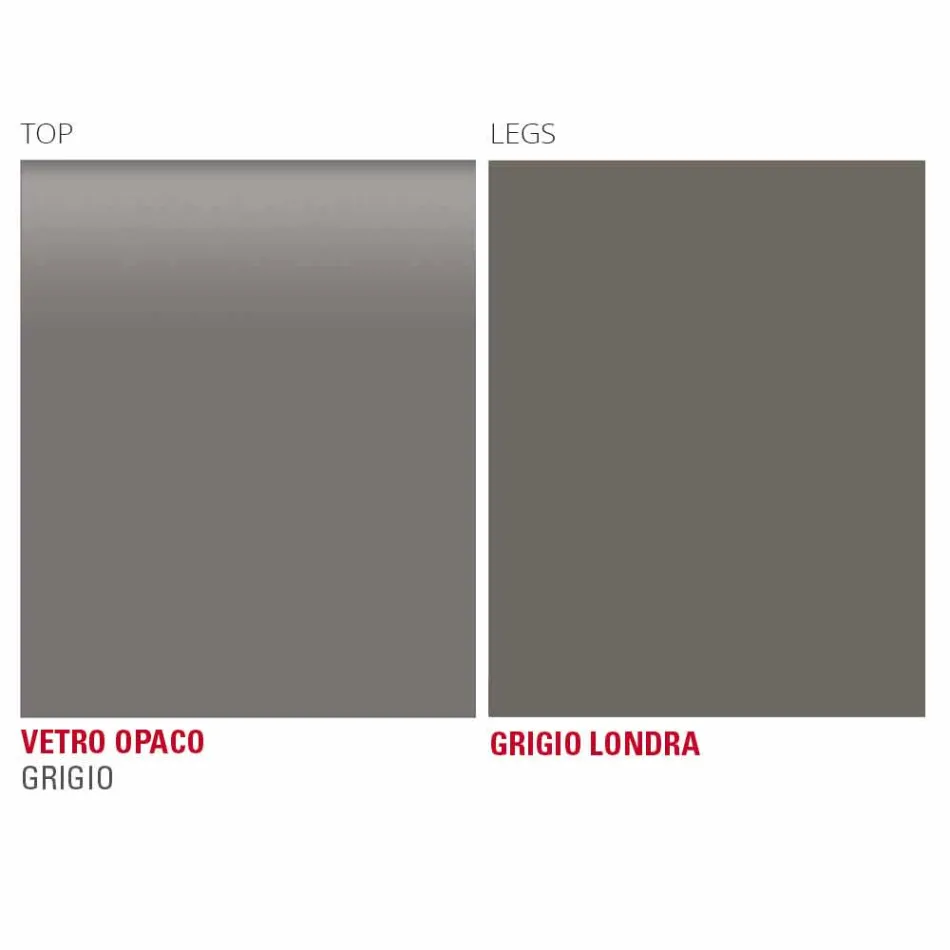 Kuchyňský stůl z matného skla s kovovou strukturou vyrobený v Itálii - brož Viadurini