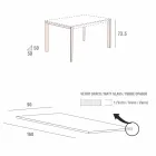 Kuchyňský stůl z matného skla s kovovou strukturou vyrobený v Itálii - brož Viadurini