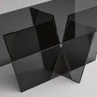 Obdélníkový kuchyňský stůl se skleněnou deskou a podstavcem Made in Italy - Tiseo Viadurini