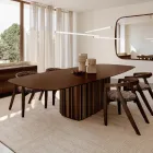 300 cm skleněný stůl s kovovou podnoží, vyrobeno v Itálii - Lunaria Viadurini