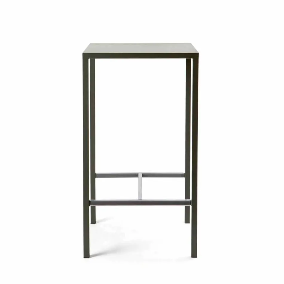 Venkovní lakovaný kovový čtvercový barový stůl vyrobený v Itálii - Fada Viadurini