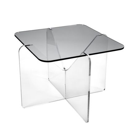 Designový konferenční stolek z průhledného nebo uzeného plexiskla - Draco Viadurini