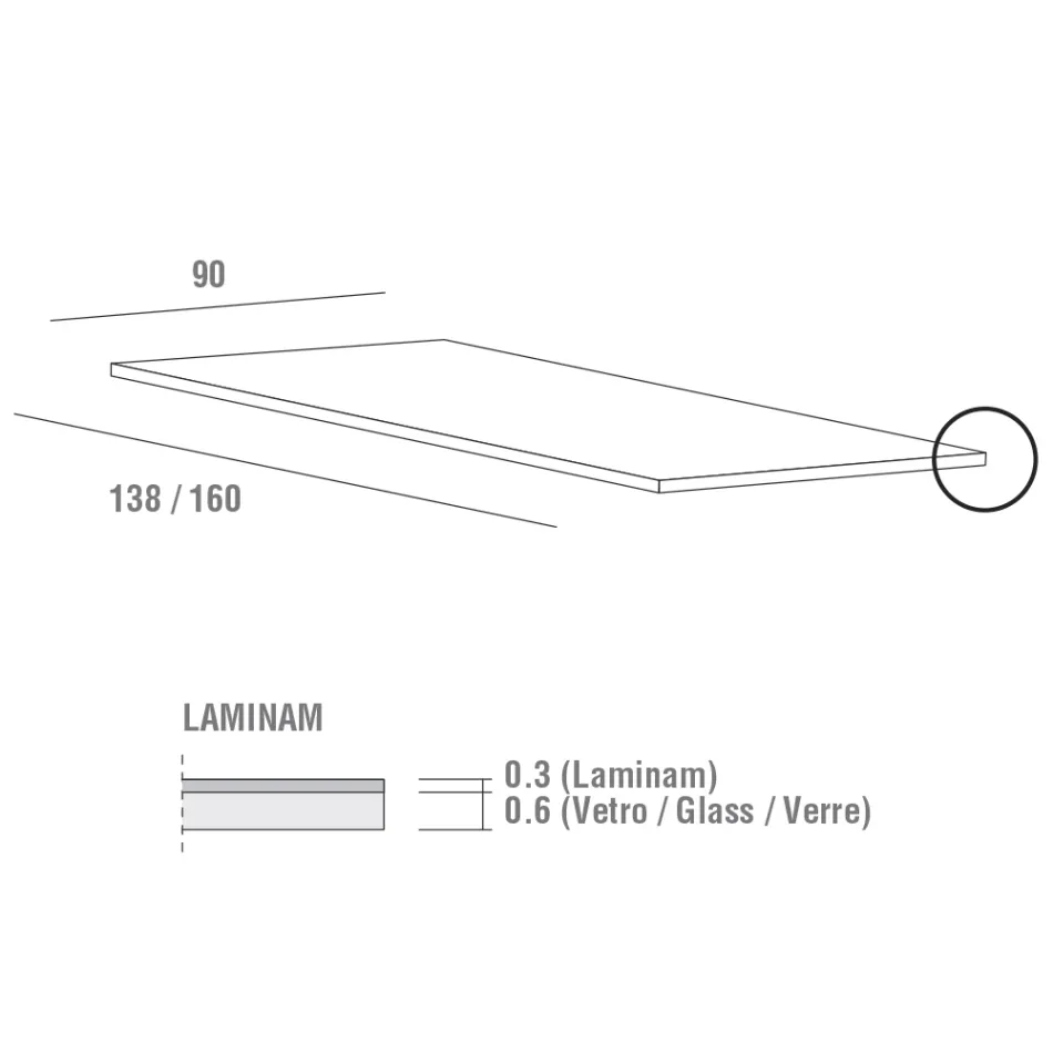 Rozkládací kuchyňský stůl z jemné laminované keramiky Made in Italy - Efisto Viadurini