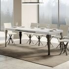 Rozkládací kuchyňský stůl z antracitového dřeva a železa Made in Italy - Sassone Viadurini
