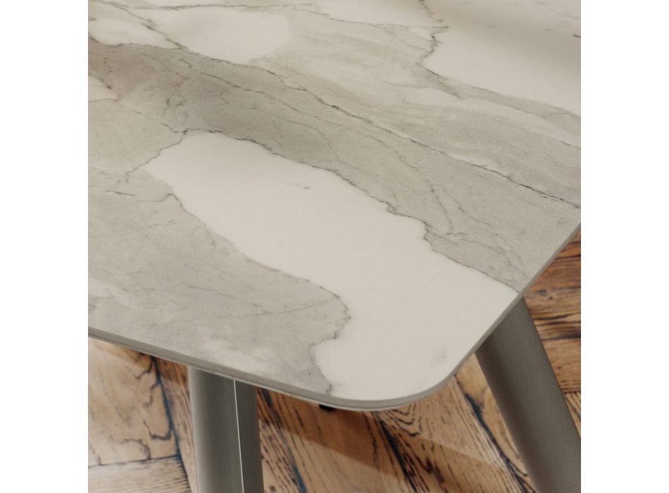 Kuchyňský stůl s laminovanou deskou Made in Italy, vysoká kvalita - Lingotto Viadurini