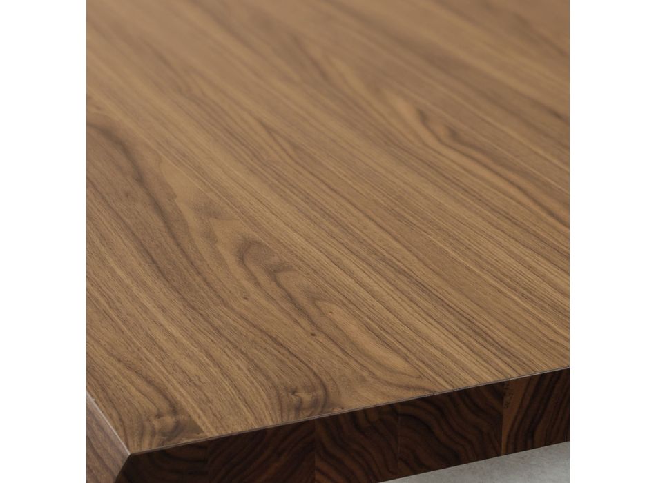 Pevný kovový kuchyňský stůl a dřevěná deska Made in Italy - Bastiano Viadurini