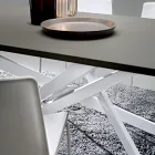 Kuchyňský stůl z Fenix a bílého kovu kvality Made in Italy - Carlino Viadurini