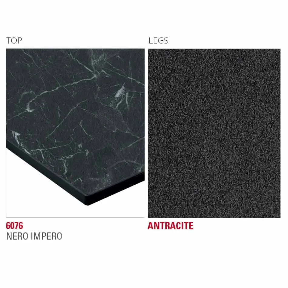 Kuchyňský stůl HPL s antracitovou kovovou základnou vyrobený v Itálii - Aresto Viadurini