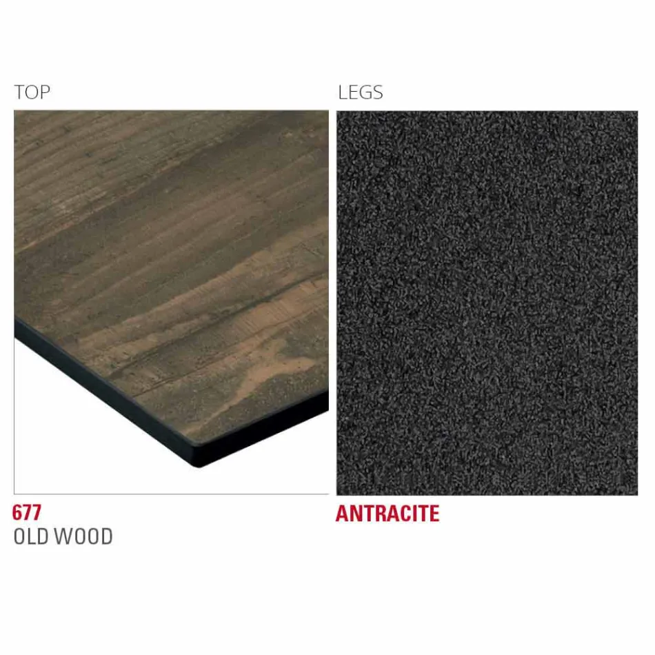 Kuchyňský stůl HPL s antracitovou kovovou základnou vyrobený v Itálii - Aresto Viadurini