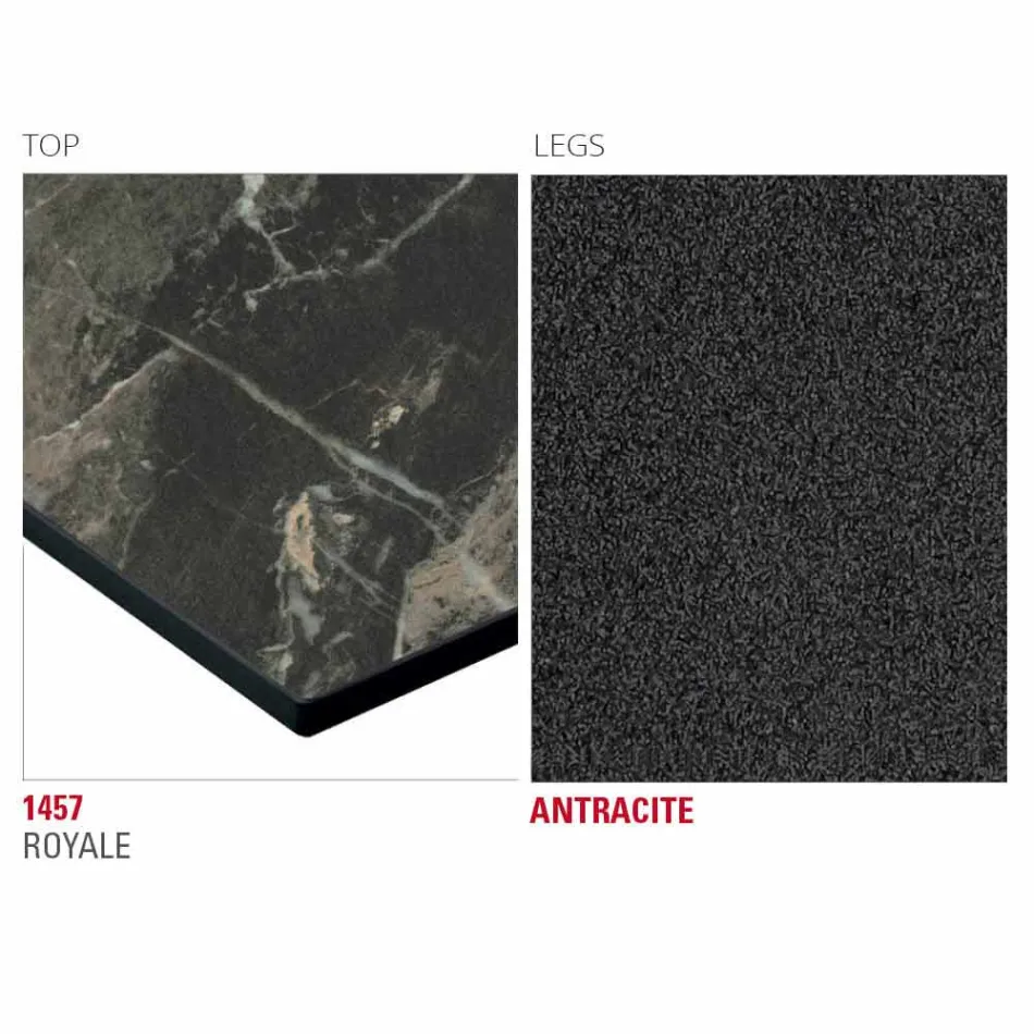 Kuchyňský stůl HPL s antracitovou kovovou základnou vyrobený v Itálii - Aresto Viadurini