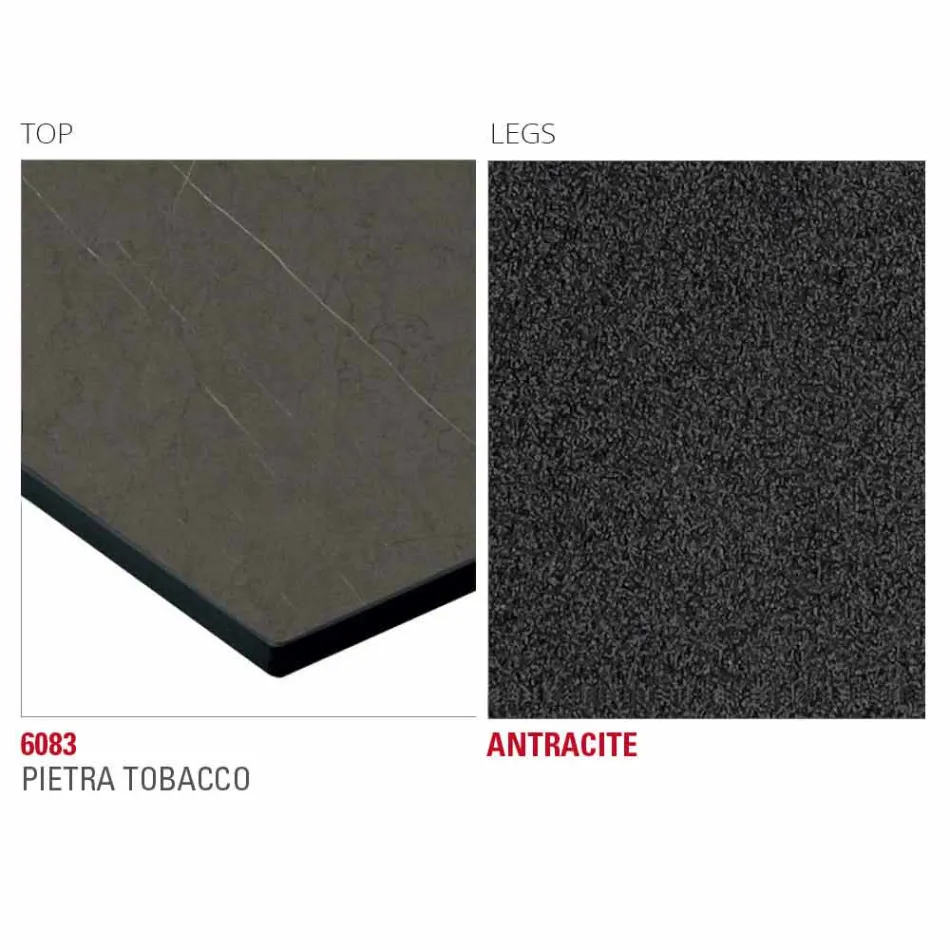 Kuchyňský stůl HPL s antracitovou kovovou základnou vyrobený v Itálii - Aresto Viadurini