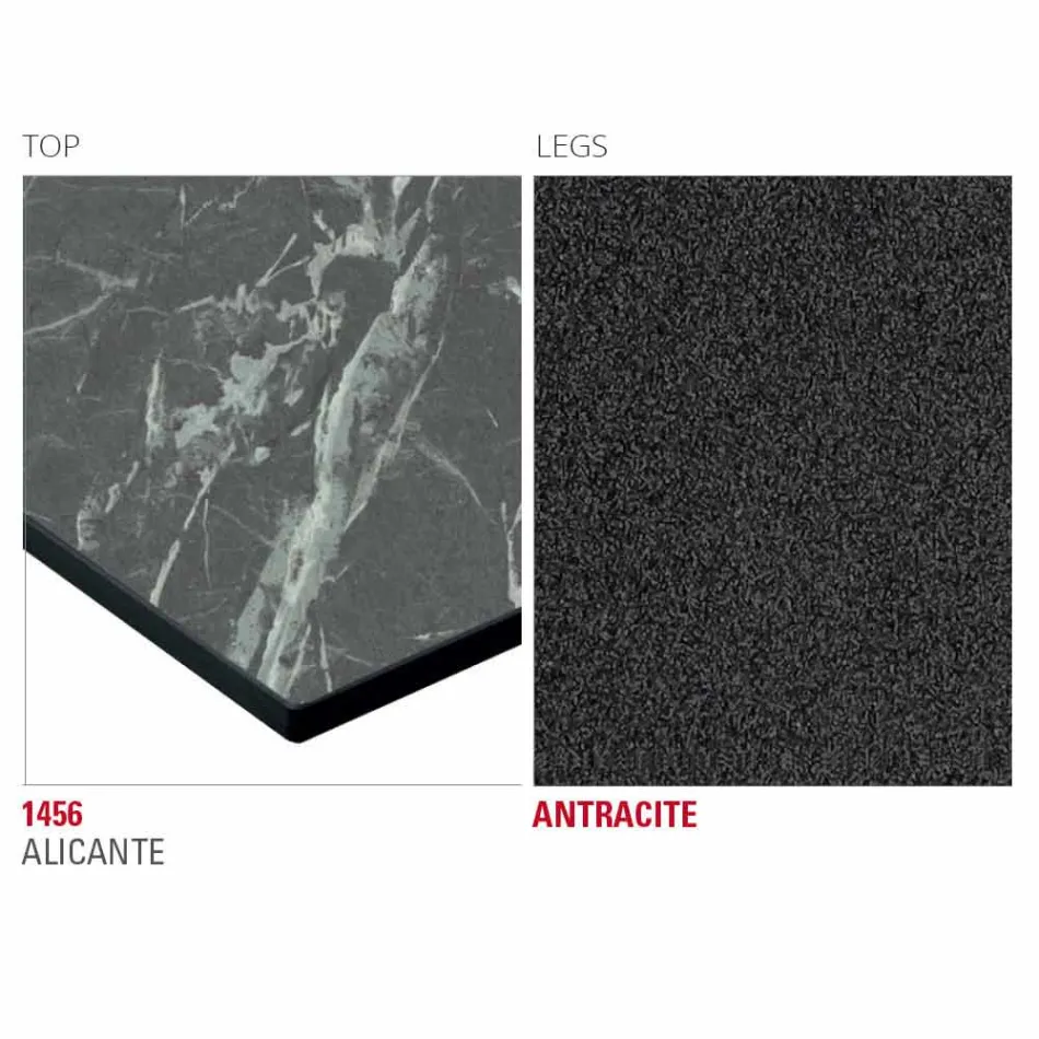 Kuchyňský stůl HPL s antracitovou kovovou základnou vyrobený v Itálii - Aresto Viadurini