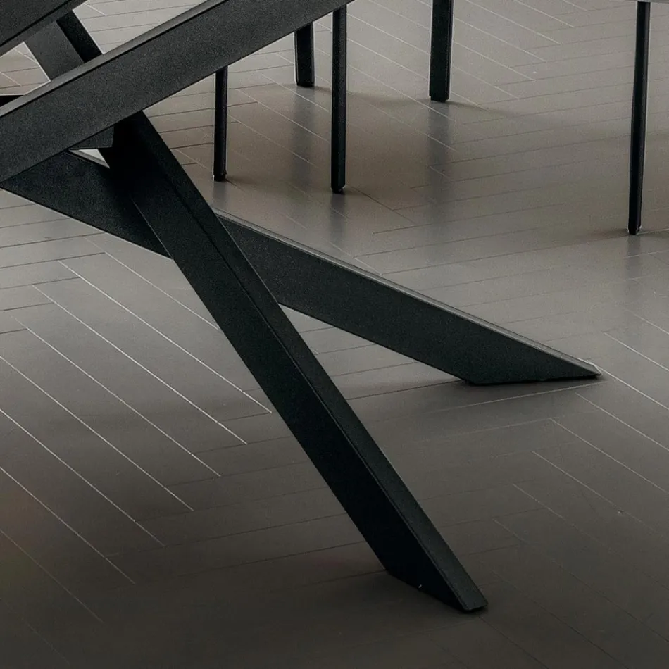 Kuchyňský stůl z lamina s kovovou konstrukcí Made in Italy - Carlino Viadurini