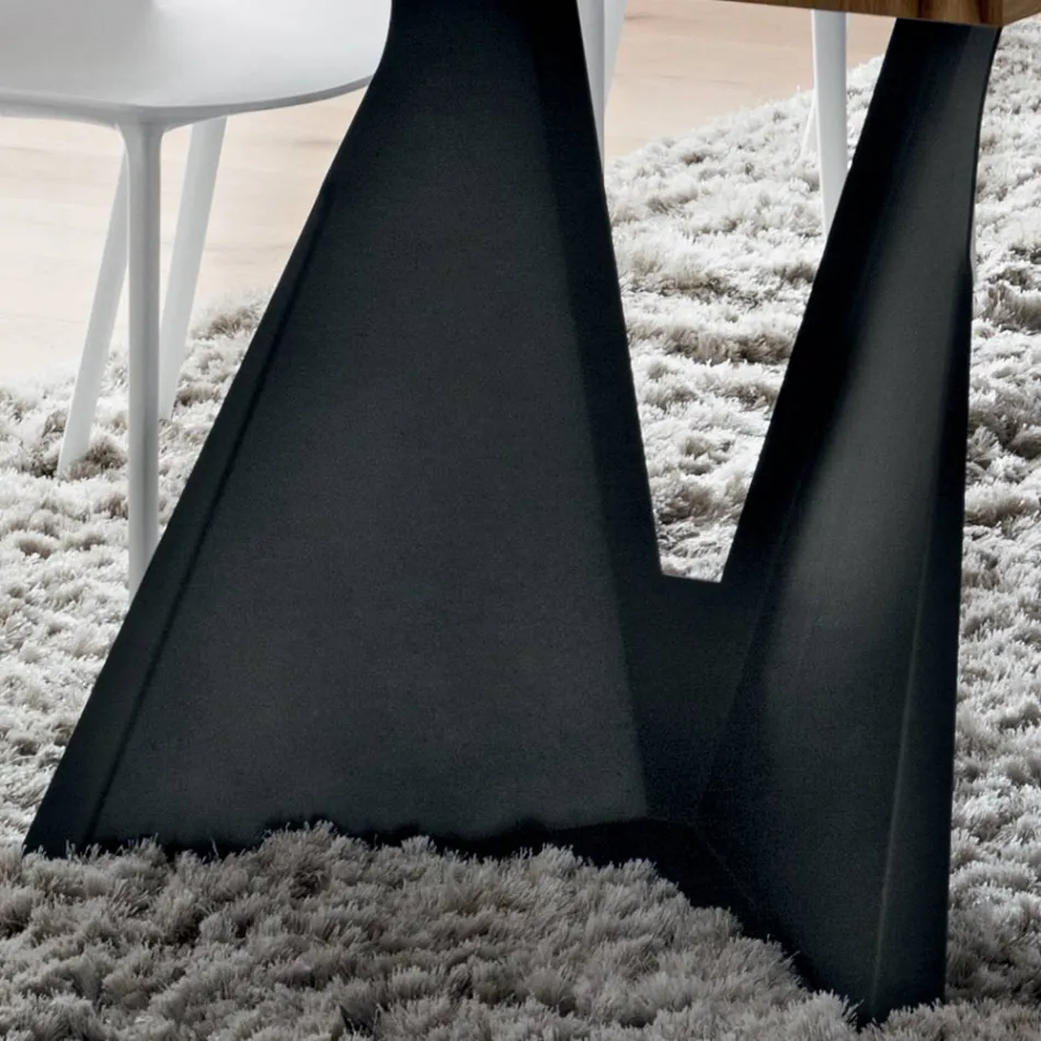 Kuchyňský stůl ze dřeva a kovu Vyrobeno v Itálii, vysoká kvalita - Dotto Viadurini