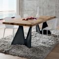 Kuchyňský stůl ze dřeva a kovu vyrobený v Itálii, vysoká kvalita - Dotto