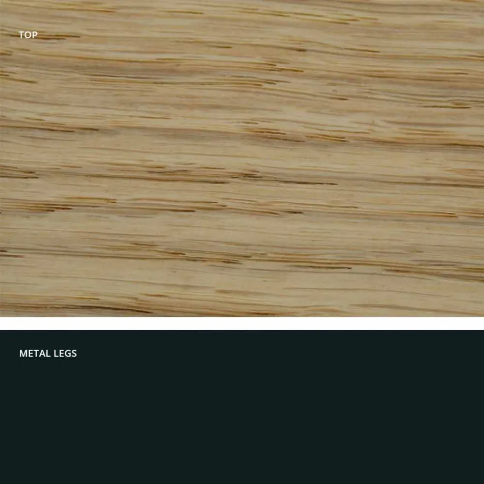 Kuchyňský stůl z masivu a kovu vyrobený v Itálii, Flora Viadurini