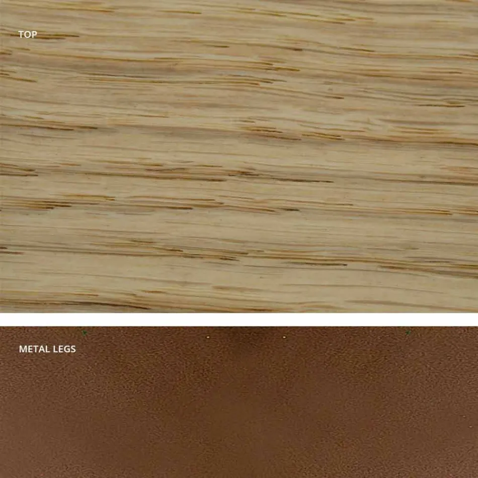 Kuchyňský stůl z masivu a kovu vyrobený v Itálii, Flora Viadurini