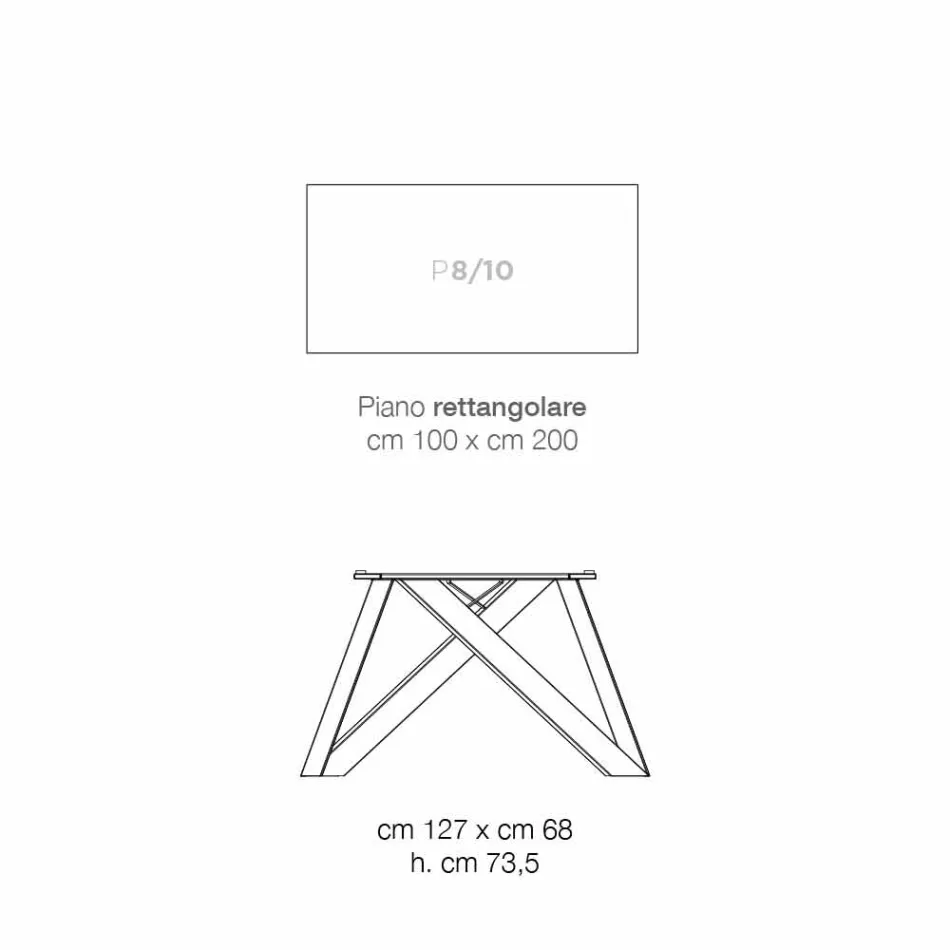 Kuchyňský stůl v MDF a kov vyrobený v Itálii, Wilmer Viadurini