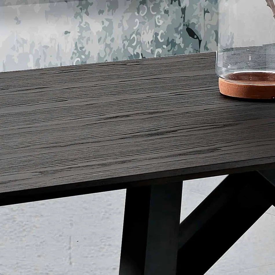 Kuchyňský stůl v MDF a kov vyrobený v Itálii, Wilmer Viadurini