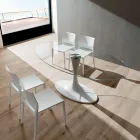 Luxusní kuchyňský stůl z tvrzeného skla a mramoru Made in Italy - Brontolo Viadurini