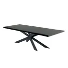 Moderní kuchyňský stůl z dýhovaného dřeva a oceli Made in Italy - Grotta Viadurini