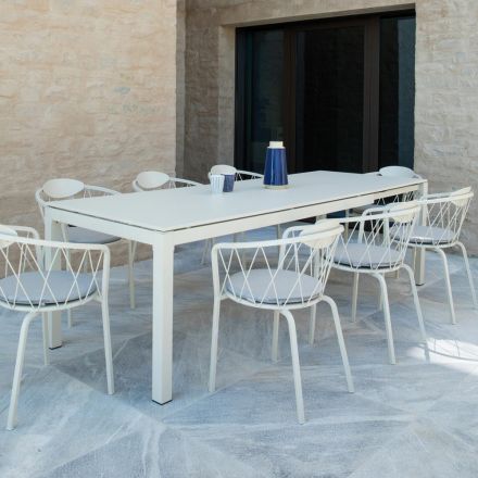 Venkovní stůl Rozkládací na 250 cm z kovu Made in Italy - Beverly Viadurini